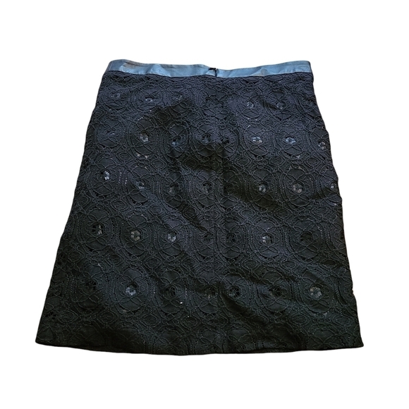 Kenar black lace floral pleather  pencil skirt - Picture 4 of 9